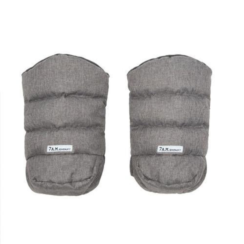 Gray Insulated Quilted Mittens by